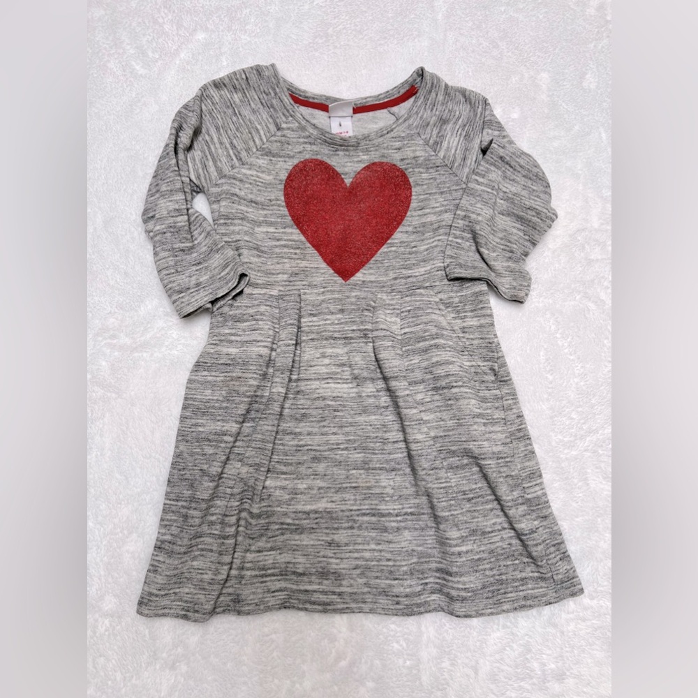 Girls dress with glitter heart and pockets Valentine’s Day